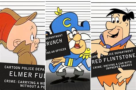 12 Cartoon Character Mugshots