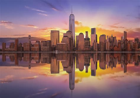 New York City Skyline in Sunrise - New York City Skyline in Sunrise ...