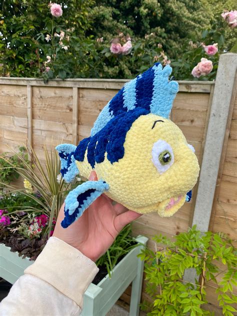 Flounder Plush Toy // The Little Mermaid Crocheted Fish | Etsy