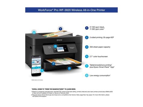 Epson WorkForce Pro WF-3820 Wireless All-in-One Printer with Auto 2 ...