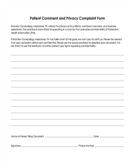 FREE 8+ Patient Complaint Forms in PDF | MS Word