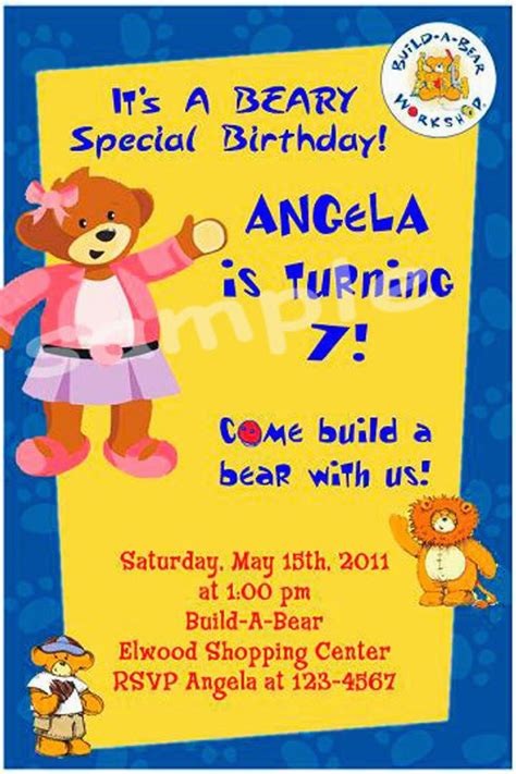 Build A Bear Birthday Invitations | BirthdayBuzz