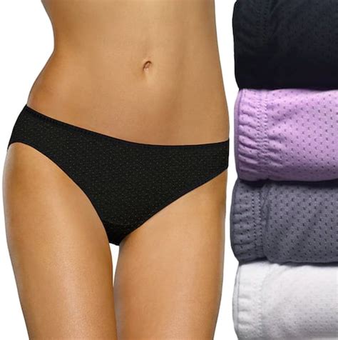 Fruit of the Loom Breathable Micro Mesh Bikini Panties (4-Pack) | Best ...