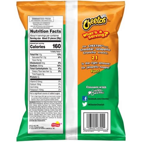 Cheetos Crunchy Cheddar Jalapeno Cheese Flavored Snack, 3.5 oz - QFC