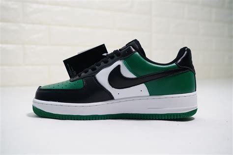 Nike Air Force 1 Low Leather Black Green - Mens Shoes