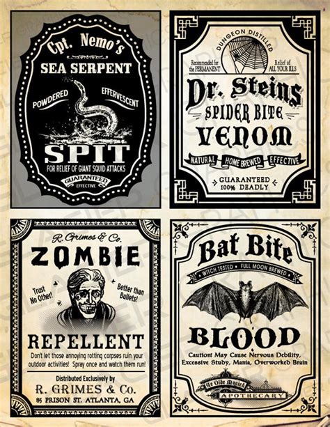 325596248063236457 | Halloween bottle labels, Halloween apothecary ...