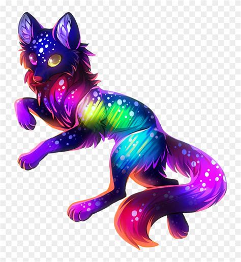 #rainbow #wolf #animal #puppy #pup #baby #freetoedit - Rainbow Wolves, HD Png Download - 796x885 ...