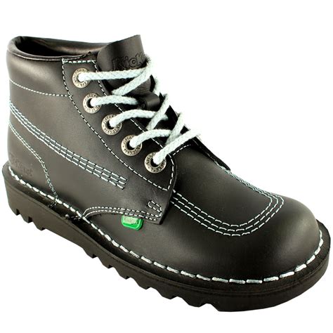 Femmes Kickers Kick Hi Classique Cuir Bureau Travail Bottines Chaussure EU 36-42 | eBay