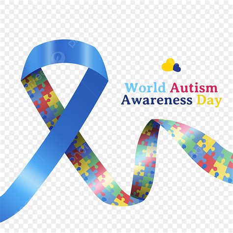 Autism Awareness Day PNG Picture, World Autism Awareness Day Puzzle Shading Texture Blue Ribbon ...