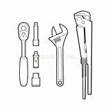 Coloring Pages Wrench sketch template