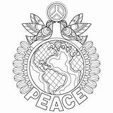 World peace Hand Drawn For Adult coloring book 44253176 Vector Art At  sketch template