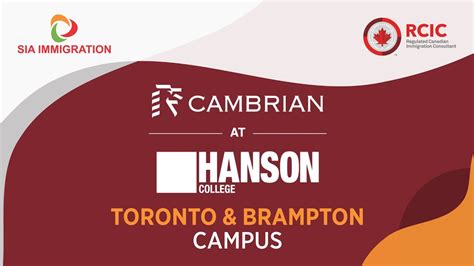 Cambrian at Hanson College | Toronto & Brampton Campus | Apply with Sia Immigration - YouTube