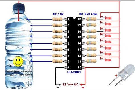 integrated circuit - Water level indicator using ULN2803 - Electrical ...