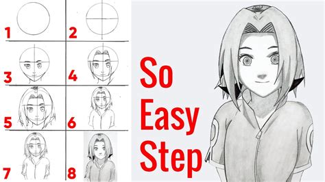 How To Draw Sakura From Naruto Easy - My Brilliant Art - YouTube