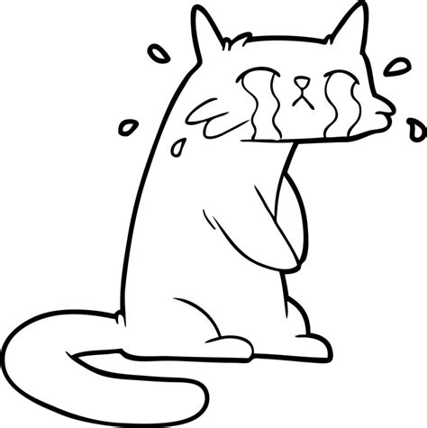 gato llorando de dibujos animados 12305550 Vector en Vecteezy