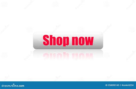 Shop Now Button with Red Typo and Shadow for Banner or Website Online ...