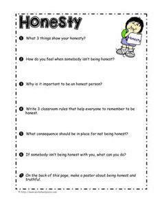 Honesty Worksheet More | Honesty lesson, Therapy worksheets, Counseling lessons