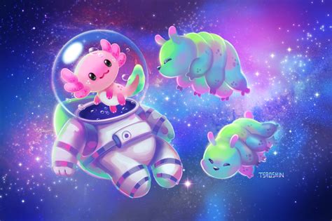 Axolotl Astronaut by TsaoShin on DeviantArt in 2021 | Axolotl, Art, Art pieces