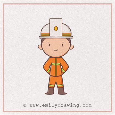 How to Draw a Firefighter – Emily Drawing