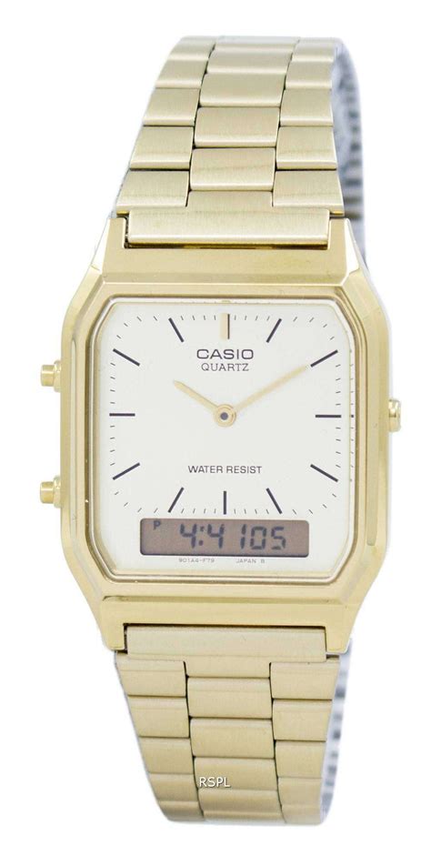 Casio Quartz Analog Digital Gold Tone AQ-230GA-9DMQYES Mens Watch - ZetaWatches