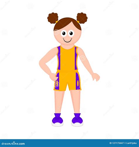 Isolated Girl Athlete Cartoon Character Stock Vector - Illustration of ...