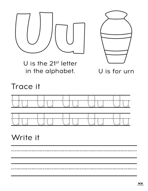 Letter U Worksheets - 50 FREE Printables - PrintaBulk