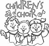 Church Coloring Pages  Kids Singing Choir sketch template