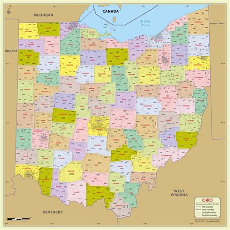 Ohio Zip Code Map Printable