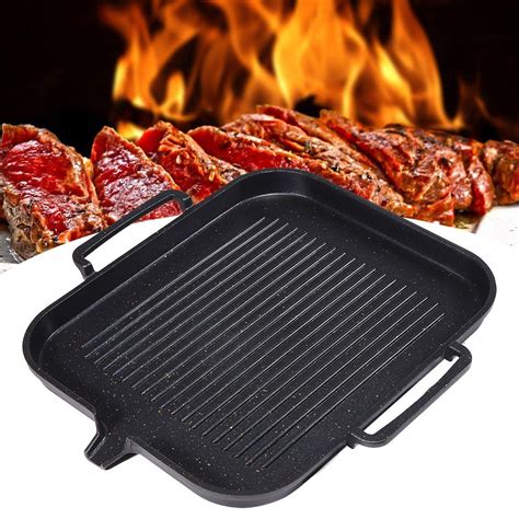 2-4 People BBQ Barbecue Aluminum Frying Grill Pan Plate Non Stick ...