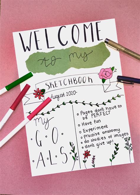 10+ Simple Ideas for the First Page of Your Sketchbook | Sketch book ...