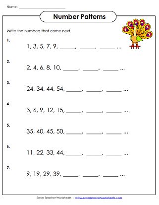 Grade 1 Number Patterns Worksheets | Printables | Free Worksheets - Worksheets Library