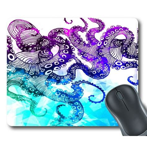 GCKG Colorful Octopus Mouse Pad Personalized Unique Rectangle Gaming ...