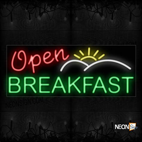 Open Breakfast With Logo Neon Sign - NeonSign.com