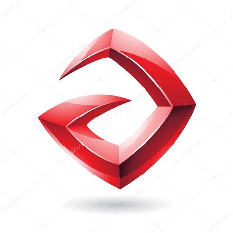 3d Sharp Glossy Red Logo Icon based on Letter A — Stock Vector ...