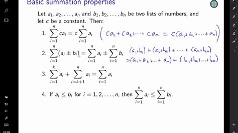 Properties of Summation - YouTube