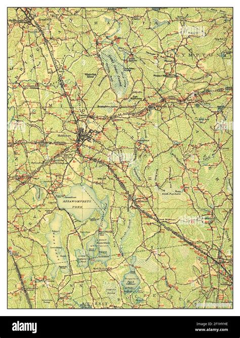 Middleboro, Massachusetts, map 1916, 1:62500, United States of America by Timeless Maps, data U ...