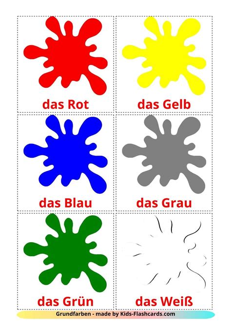 Base colors - 12 Free Printable German Flashcards | Color flashcards, Flashcards for kids ...