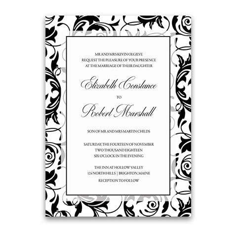 black and white wedding invitations Modern calligraphy wedding ...