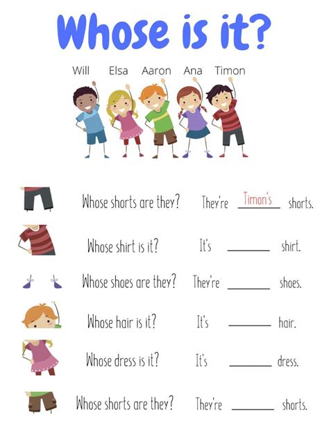 Whose Is It? - Interactive worksheet | English lessons for kids ...