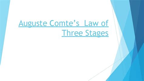 Auguste Comtes Law of Three Stages Auguste Comtes