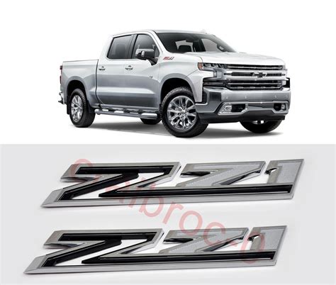 NEW 2pcs 2019-2023 Chevy Silverado Z71 Fender Emblem Badge Chrome Black | eBay