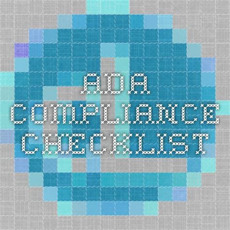 ADA Compliance Checklist | Ada compliance, Compliance, 508 compliance