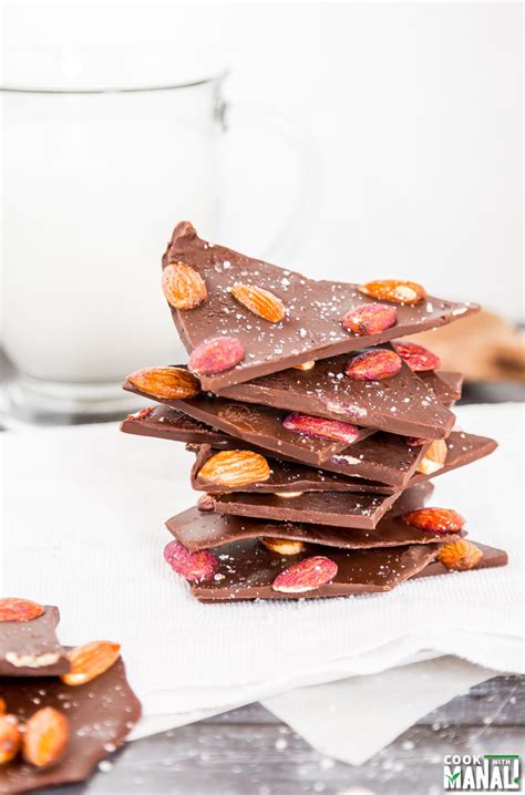 Chocolate Almond Bark with Sea Salt - Cook With Manali