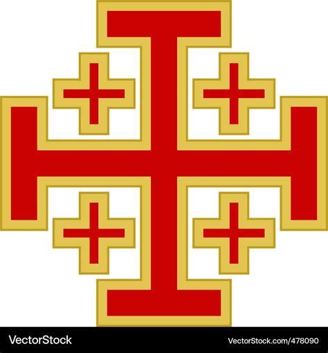 Jerusalem cross Royalty Free Vector Image - VectorStock