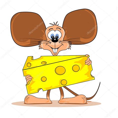 A cartoon mouse with cheese — Stock Vector © gcpics #8073351