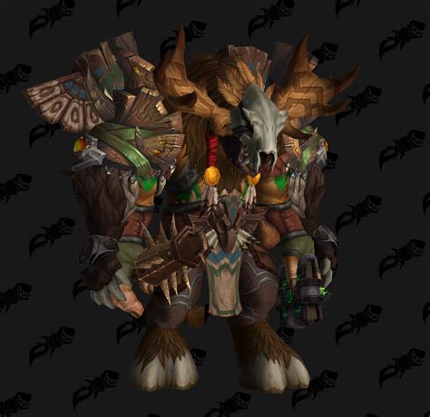 My Highmountain Tauren Druid (item list in a comment below) : r/Transmogrification