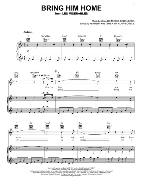 Bring Him Home | Sheet Music Direct