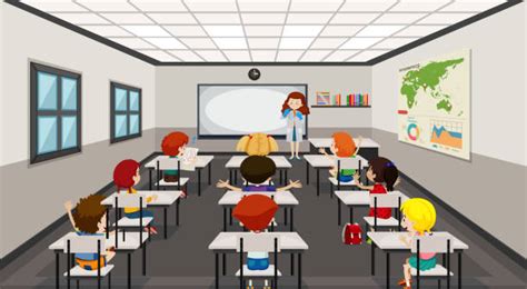 Royalty Free Teacher Whiteboard Cartoon Classroom Clip Art, Vector Images & Illustrations - iStock