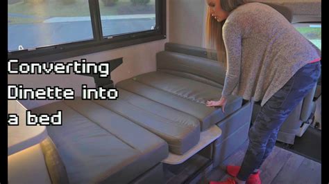 RV Dinette to Bed Transformation - Converting Sofa into a Bed - YouTube