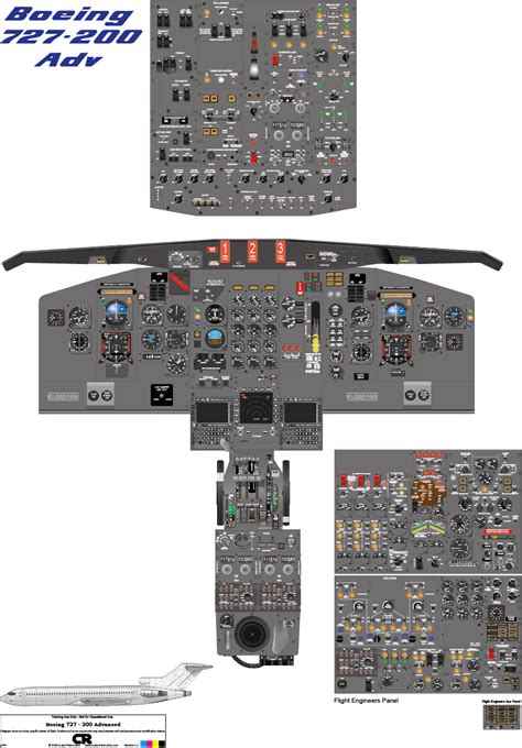 Boeing 727-200 Advanced Cockpit Poster - Printed